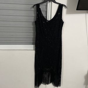 Black|flapper dress|sizeL